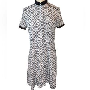 Jason Wu Target collab dress fit & flare bicycle wheel print button down Size S